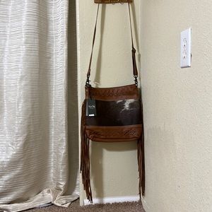 NWT Myra Crossbody with Haircalf Leather and Fringe